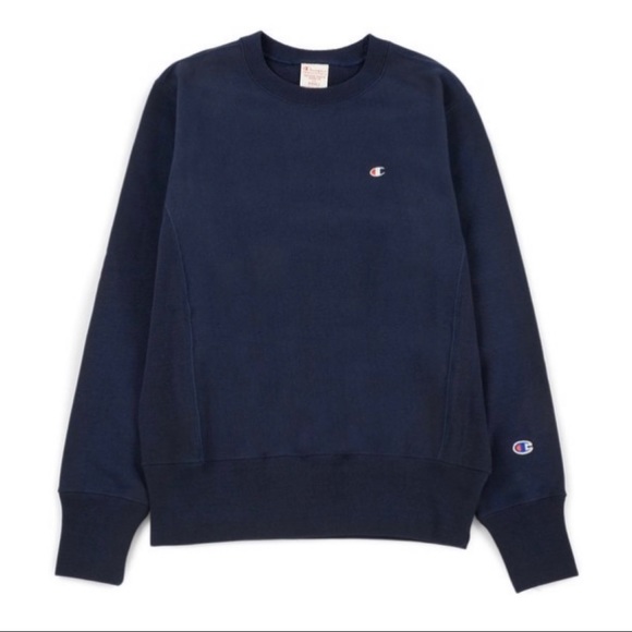 Unisex Champion Crewneck Sweater Navy Blue - Picture 5 of 5